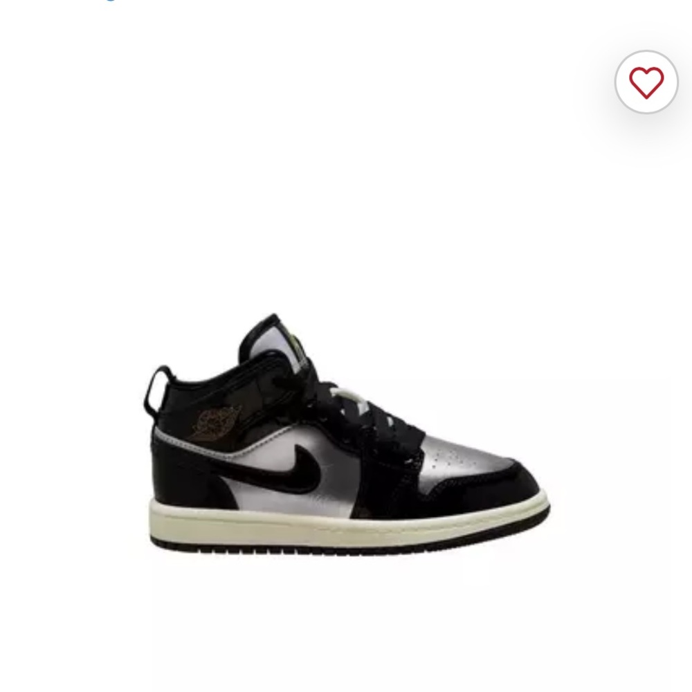 Jordan Black and Silver Mid-Top Sneakers
